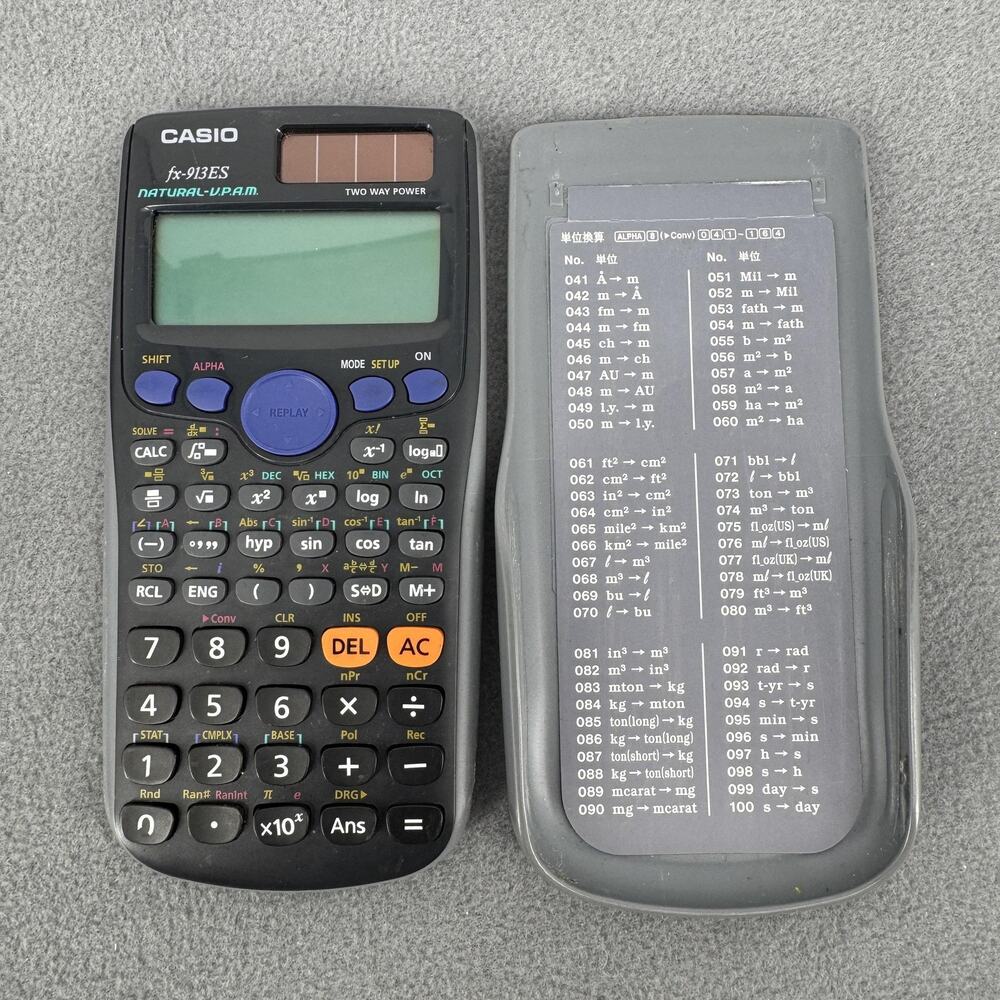 Casio fx 913ES Natural VPAM Scientific‎ Calculator Solar Battery Tested